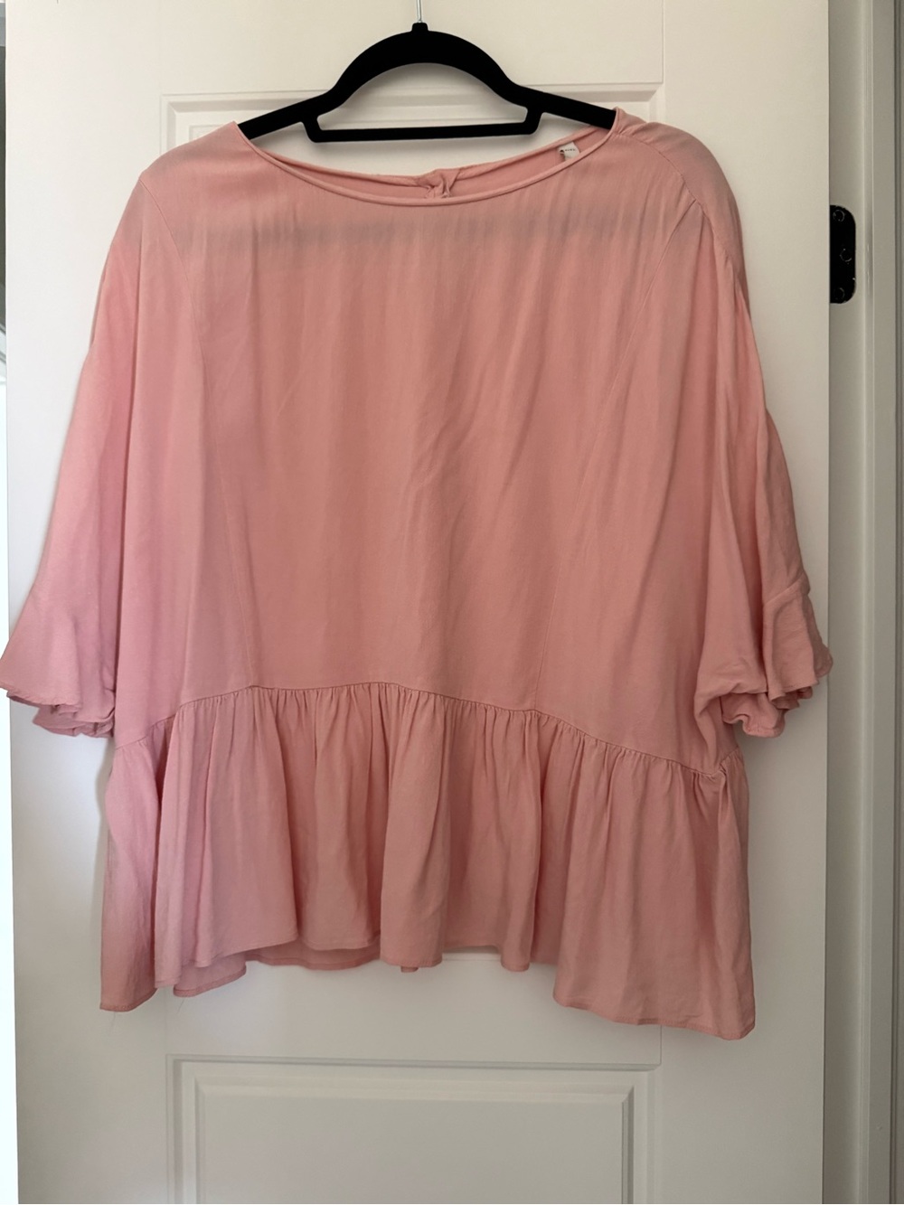 Zara Soft Pink Ruffled Peplum Tunic